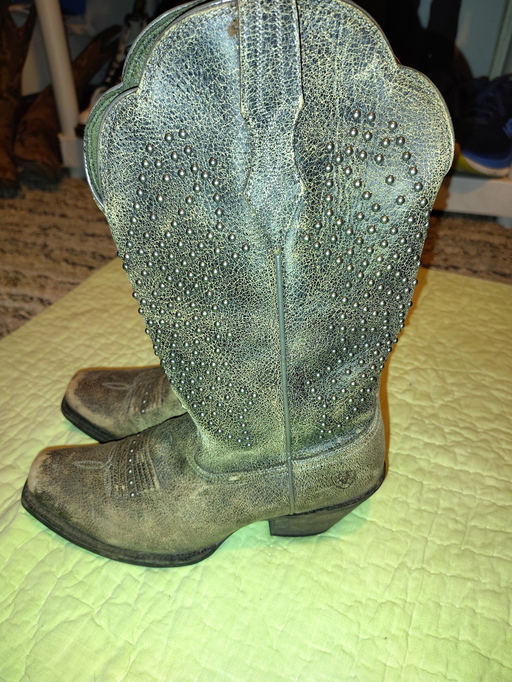 Ariat Distressed Brown Studded Western Boots